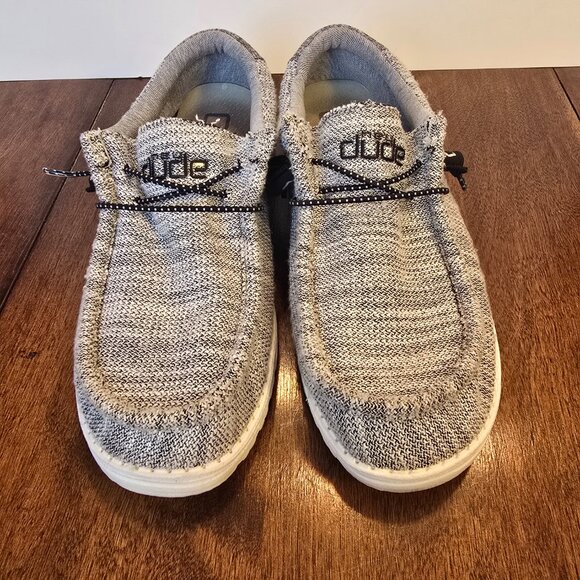 Hey Dude Wally Stretch Mix Gray/Black Men’s Size 8 Gray Slip On Comfort Shoes - Picture 4 of 12